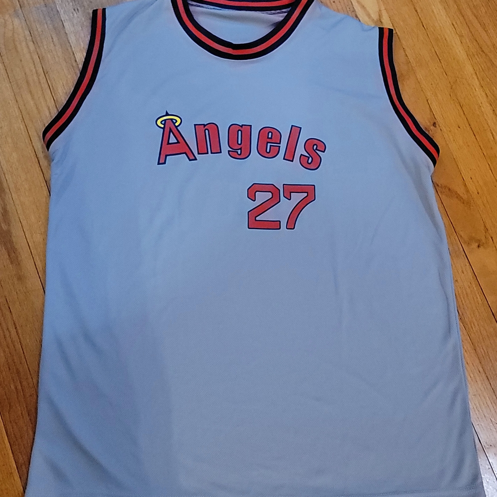 Source Unknown Gray and Red Men's Jersey